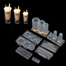 Mini bouteille de thé au lait en résine moule en Silicone Miniture alimentaire tasse de thé au