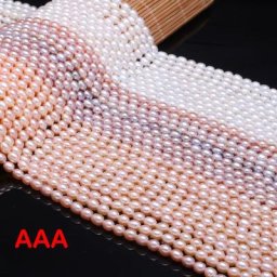Perles d'eau douce naturelles en forme de riz 4-5mm AAA véritables perles pour bricolage
