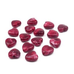 Perles Acryliques Vintage en Forme de Cœur Rouge Vin Effet Marbre Espacement Bricolage Collier