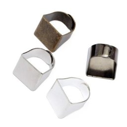 Anneau fendu en métal 5 couleurs 19x20mm 5 pièces/lot cabochon carré base vierge bricolage