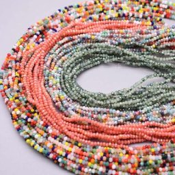 Perles rondes en verre de cristal à facettes nouvelle couleur 1x2mm perles d'espacement amples