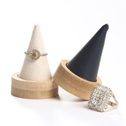 Support de bague en corne de velours pour PRShow cuir PU doigt pointu présentoir à bijoux