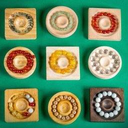 Présentoir en Bois Massif pour Bijoux Plateau Naturel pour Bagues Cadeau Artisanal