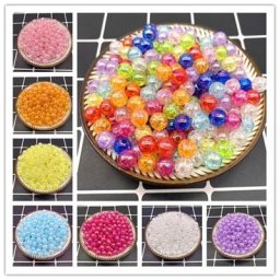 Perles rondes pour la fabrication de bijoux en acrylique multicolores accessoires de bricolage