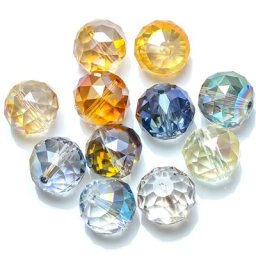 ZHUBI – boule ronde à facettes style autrichien 16MM perles en verre pour bricolage bijoux en