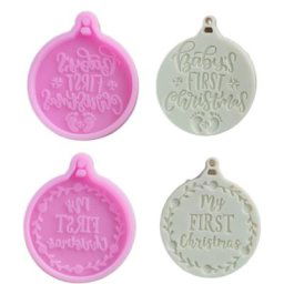 Moule en résine pour pendentif de noël porte-clés fait à la main ornements suspendus pour arbre de