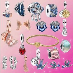 Boucles d'oreilles coccinelle rouge bleue papillon avale Pansy fleur breloque perle adapté au