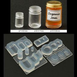 Mini bouteille de confiture 3D moule en résine pendentif de pot d'eau moule en Silicone