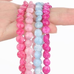 Perle de pierre naturelle en jaspe 8x5mm perles rondes et plates à facettes en Jade pour la