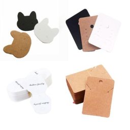 Lot de 100 Pièces de Cartes d'Exposition Rectangulaires en Papier OPP pour Bijoux Boucles