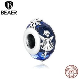 BISAER – breloques en argent Sterling 2020 perles de fée des neiges chien chat bijoux adaptés aux