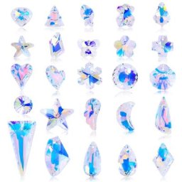 AB-Pendentifs multi-formes en cristal perles en verre breloques pierres précieuses charbon pour