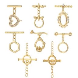Fermoirs OT pour collier et bracelet fournitures exécutives de bijoux motif de documents en or