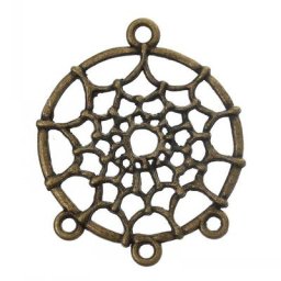 DoreenBeads – connecteurs de détail 50 pièces en Bronze Antique rond creux motif de toile
