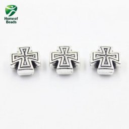 Perles en alliage croisé accessoires pour la fabrication de bijoux couleur argent vente en gros
