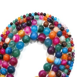 Perles d'agates rondes à rayures de 4/6/8/10cm perles d'espacement amples et mates pour Bracelet et