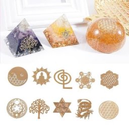 Autocollant Orgonite 7 Chakra tour d'énergie en cuivre 30 pièces en résine époxy matériau de