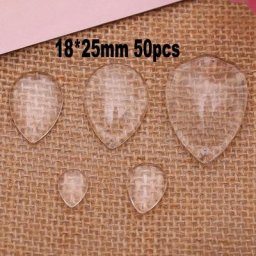 Cabochons en Verre Transparent en Forme de Goutte de Pluie 18x25mm 50 Pièces/Lot Aimants pour