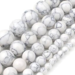 4/6/8/10/12mm deuxième génération perles blanches Howlite pour Bracelet de bijoux faisant des perles