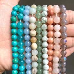 Perles rondes en pierre naturelle Agates Aventurine de 4 à 12mm pour la fabrication de bijoux