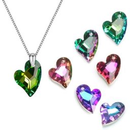 ZHUBI-Pendentif en cristal en forme de cœur pour femme breloque en verre perles adt pour bijoux
