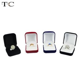 Boîte à matiques de fiançailles en velours noir présentoir à bijoux étui de rangement pliable pour