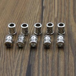 Perles d'espacement de tube en argent tibétain pour bijoux exécutifs grand trou de 4mm perles en