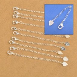 Résultats de bijoux en gros 925 chaînes de queue d'extension en argent Sterling avec fermoirs de