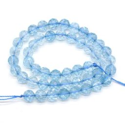 Perles de quartz topazes bleues en pierre naturelle rondes à facettes dispersées pour bricolage