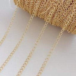 Collier en cuivre plaqué or 14K de 2 mètres chaîne à maillons étendue accessoires de bijoux