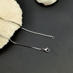Boîte en acier inoxydable 2 pièces chaîne carrée collier classique hypoallergénique fournitures