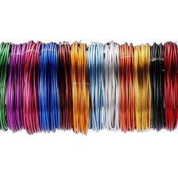 Fil d'aluminium multicolore peint 0.6/0.8/1.0/1.2/1.5/2/2.5/3mm cordon métallique pour bricolage