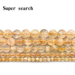 Pierres Naturelles en Clip localité Perles de Quartz Citrines de 4 6 8 10mm pour Bijoux