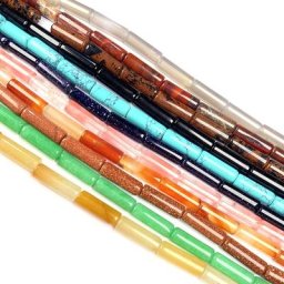 Agates en forme de colonne de pierre naturelle semi-fini perles d'espacement amples pour la