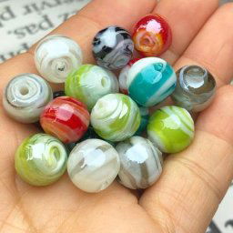Perles d'Espacement Rondes en Verre de Clip de Murano Vert Menthe 12mm Accessoires de Bricolage