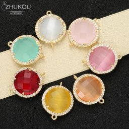 ZHUKOU-Connecteurs en cristal 18x22mm accessoires pour la fabrication de bijoux collier bonbon