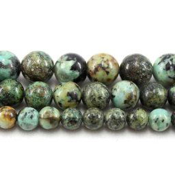 Perles Rondes en Pierre Naturelle de Turquoise Africaine Brin de 4/6/8/10/12mm 15 Pouces pour