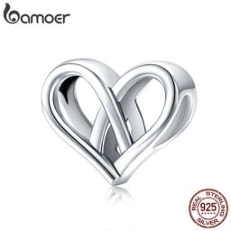 Bamoer – breloque cœur à cœur en argent Sterling 925 pour Bracelet serpent Original accessoires de