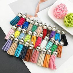Gland en faux cuir suédé argenté porte-clés sangles de téléphone portable bijoux d'été pendentif