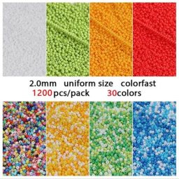 Perles Rondes en Verre pour Uniforme Tchèque Accessoires pour Travaux Manuels Petits Bijoux