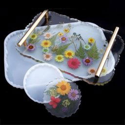 Moule en résine époxy dessous de verre en Silicone pour bricolage artisanat planche de service