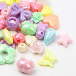 Perles Acryliques en Forme de Cœur pour Bijoux 100 Pièces Bonbons Soupière de Documents Étoile