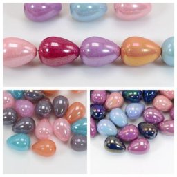 Perles acryliques en forme de larme 50 couleurs mélangées lustre AB 12x16mm