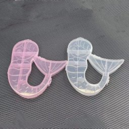 Boîte de Rangement en Plastique Transparent Motif Dessin Animé Sirène Rose Porte-Bijoux Armoires