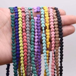 Perles en Pierre Naturelle Hématite Rouge Jaune Violet Vert 6mm Cœur de Pêche pour Bijoux