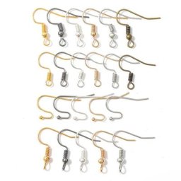 Boucles d'oreilles en fer 6 couleurs 100 pièces DIY boucles d'oreilles fermoirs crochets