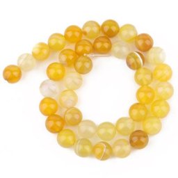 Perles Rondes en Pierre d'Agates Jaunes Naturelles Accessoires pour Bijoux de 6 8 10mm et 15