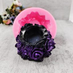 Moule en résine de Silicone pour Pot de fleur moules en résine époxy pour porte-bougie de Rose