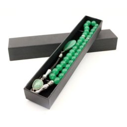 Chapelet Musulman en Pierre Verte Originale Misbaha Perles Tasbih 33 66 99 Magnifique Emballage
