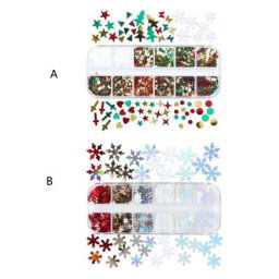 1 ensemble De Noël Ongles Paillettes Décoratif Jouet pour Enfants et Adultes avec Motif De Noël